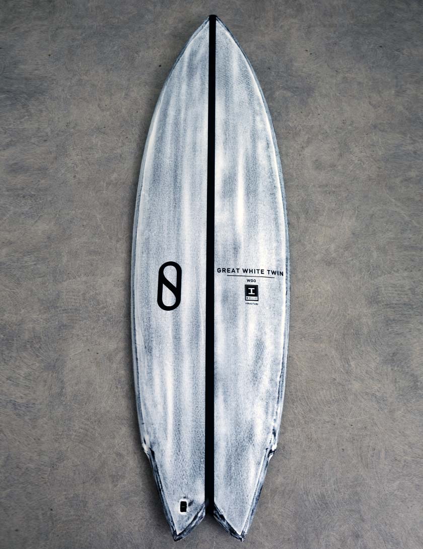 Slater Designs Volcanic Great White surfboard 5ft 9 - Futures