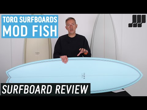 Torq Mod Fish surfboard 6ft 10 - White/Pinline