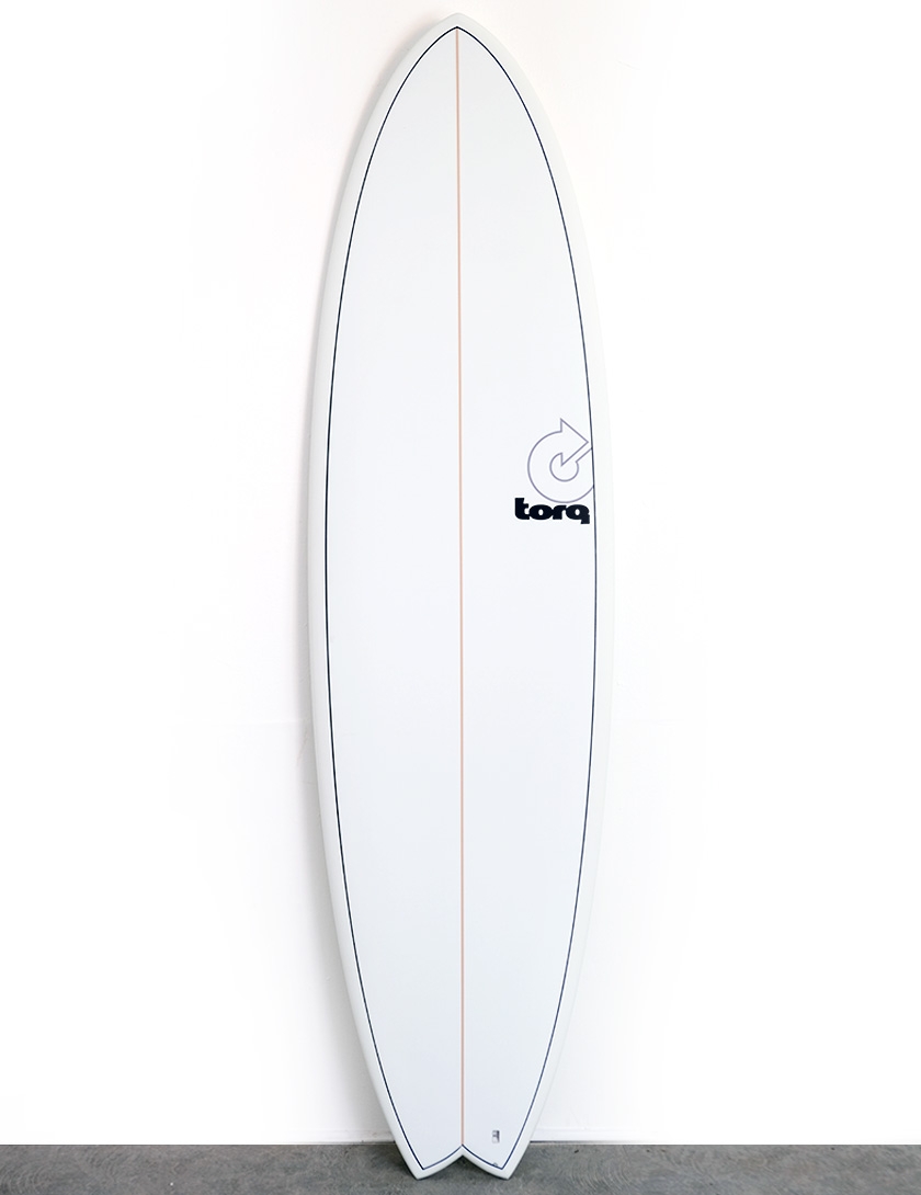 Torq Mod Fish surfboard 6ft 10 - White/Pinline