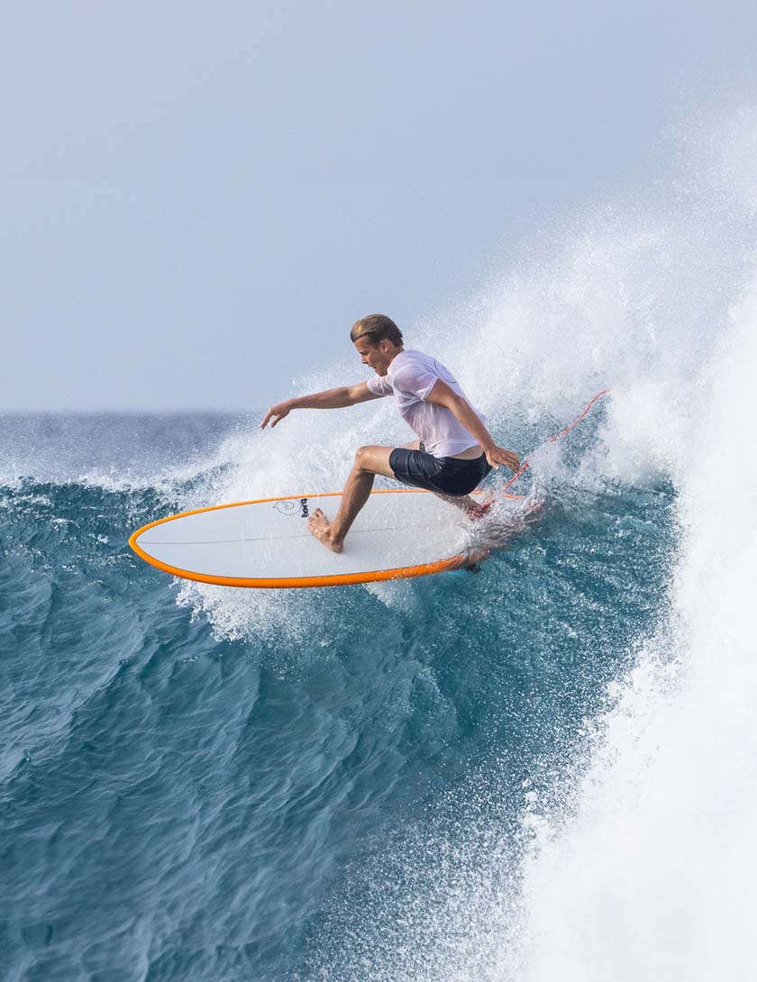 Torq Mod Fish Surfboard 5ft 11 Package - Blue Fibre Pattern