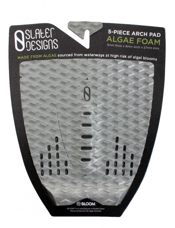 Slater Designs 5-Piece Surfboard Tail Pad - Grey/Black main product photo