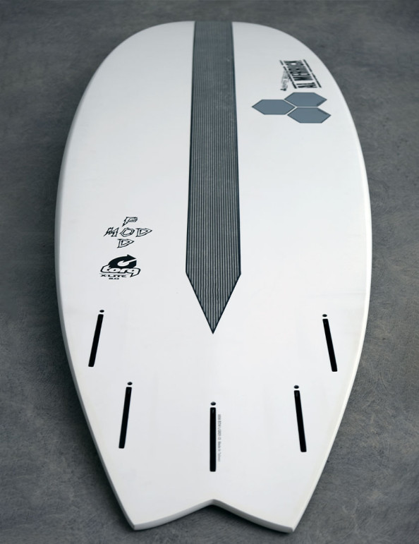Torq x Channel Islands X-Lite Pod Mod surfboard 6ft 2 - White + Pinline