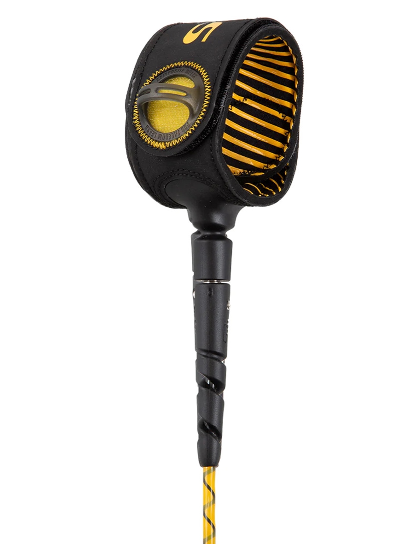 FCS Freedom Helix Surfboard Comp Leash 6ft - Mango/Black