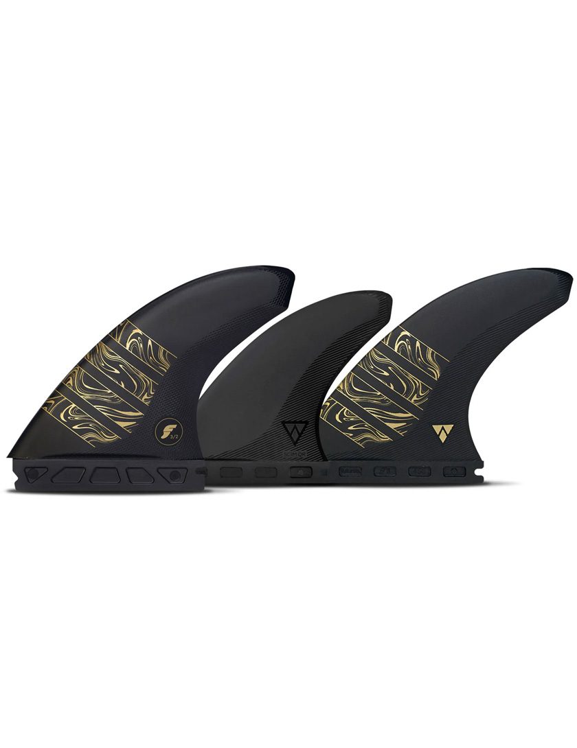 Futures 3/2 Vector Alpha Tri-Quad Fins Medium - Carbon/Gold