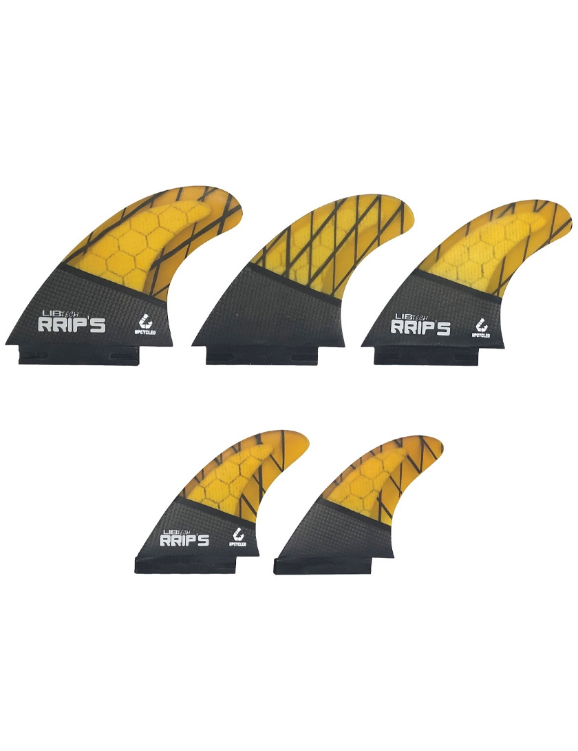 Lib Tech RRIPS Tri Quad Fins Medium - Orange/Black