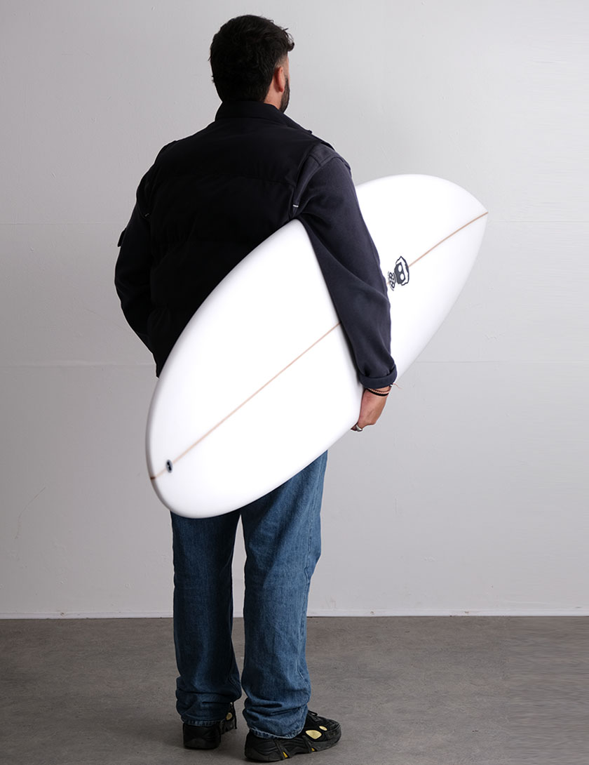 Mark Phipps One Bad Egg surfboard 7ft 6 FCS II - White