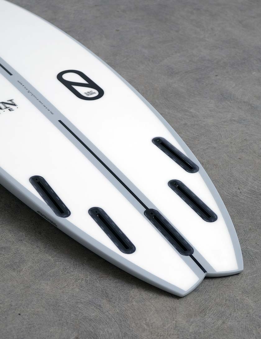 Slater Designs Ibolic FRK Swallow Surfboard 5ft 11 Futures - White