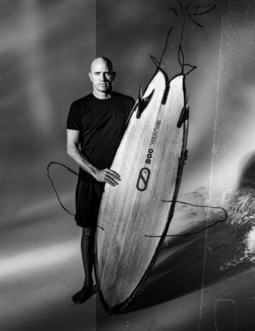 Slater Designs Volcanic Great White surfboard 5ft 9 - Futures