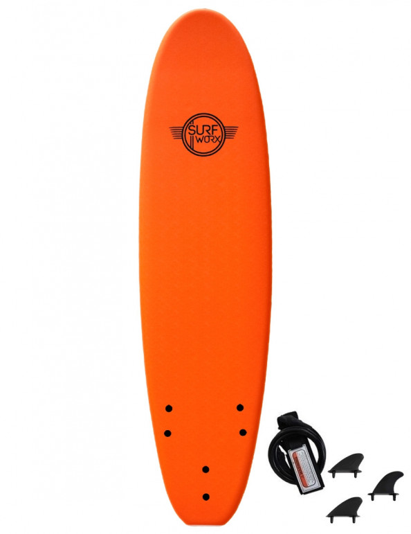 Surfworx Base Mini Mal soft surfboard 7ft 6 - Orange main product photo