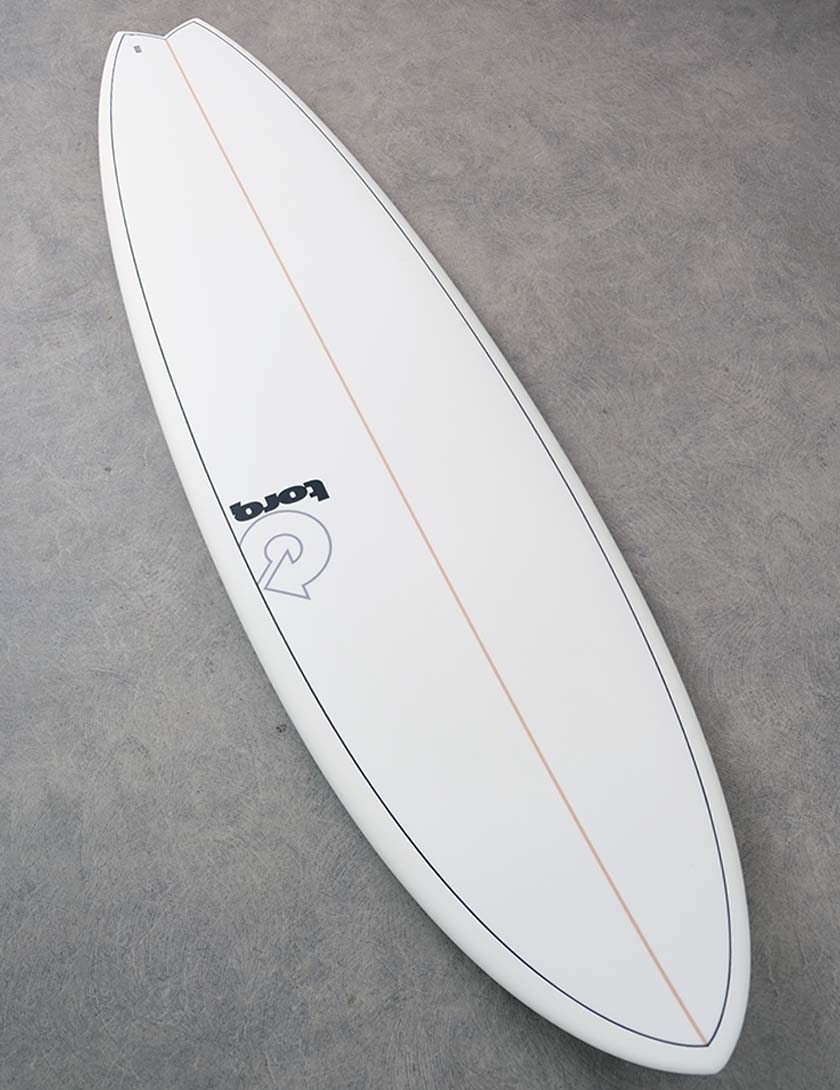 Torq Mod Fish surfboard 6ft 10 - White/Pinline