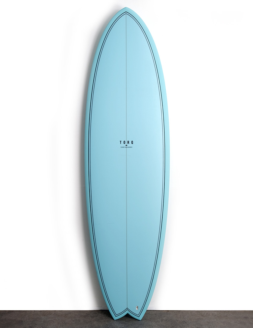 Torq Mod Fish Surfboard 5ft 11 Package - Blue Fibre Pattern
