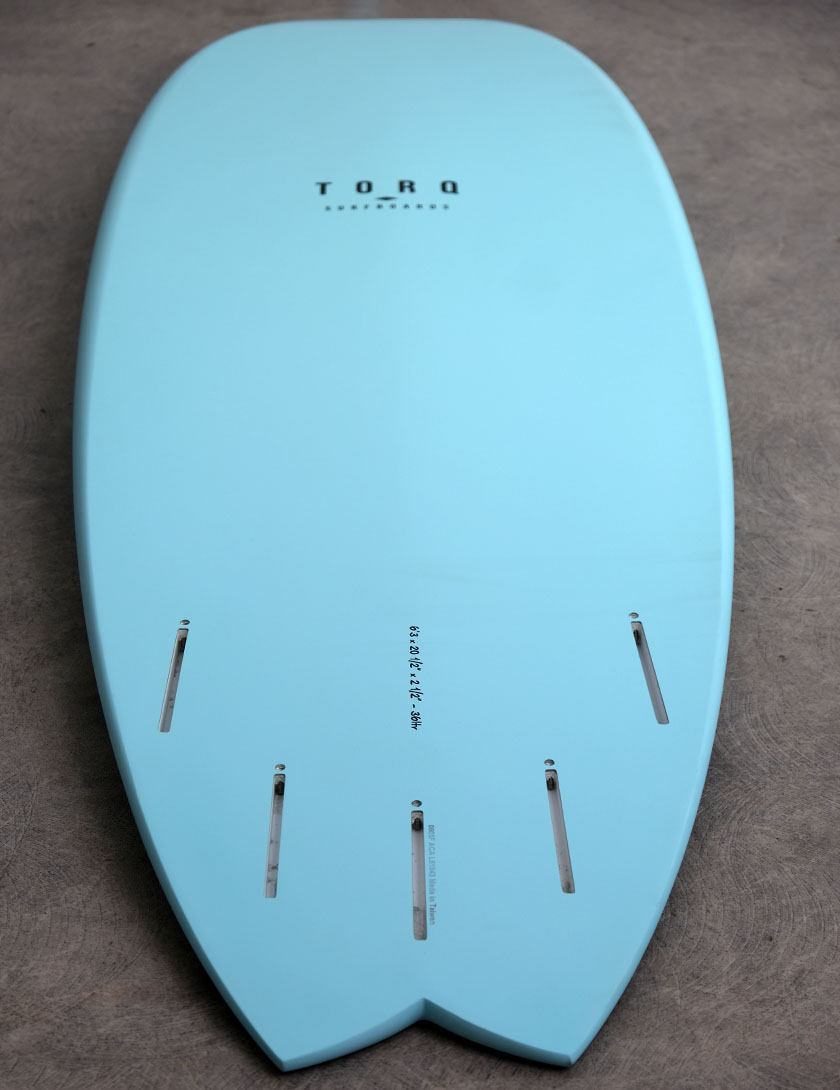 Torq Mod Fish Surfboard 5ft 11 Package - Blue Fibre Pattern