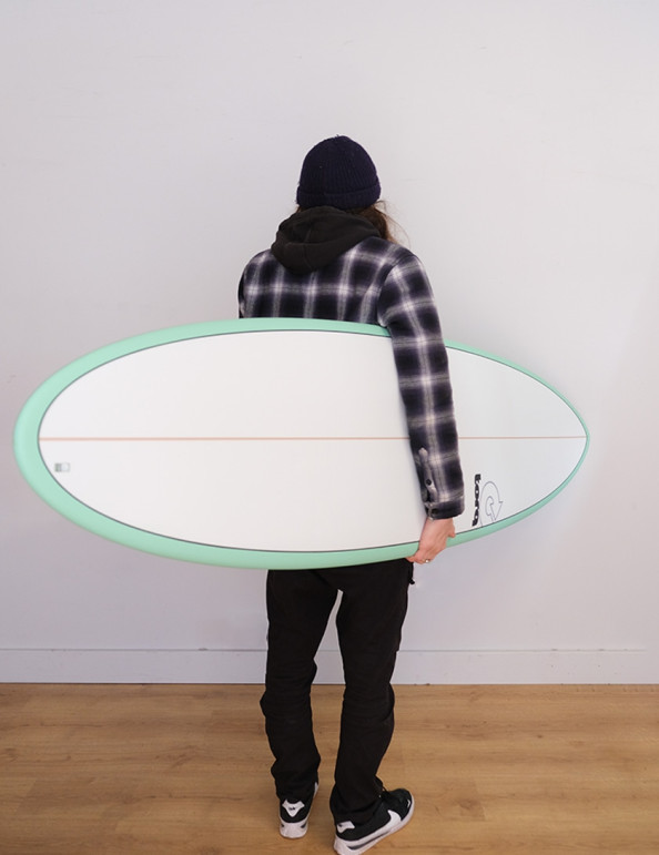 Torq Mod Fun surfboard package 7ft 2 - Sea Green/Pinline/White Deck
