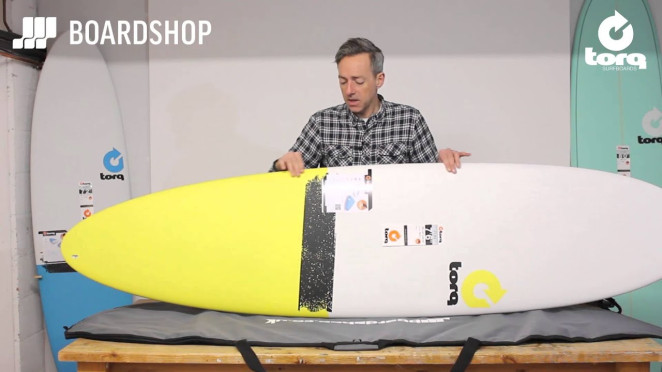 Torq Mod Fun V+ Surfboard 8ft 2 - Seagreen + Pinline
